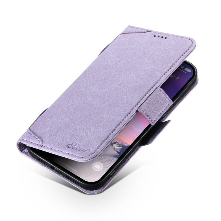 For iPhone 13 SUTENI J07 Multifunctional Horizontal Flip Magsafe Leather Phone Case(Purple) - iPhone 13 Cases by Suteni | Online Shopping South Africa | PMC Jewellery | Buy Now Pay Later Mobicred