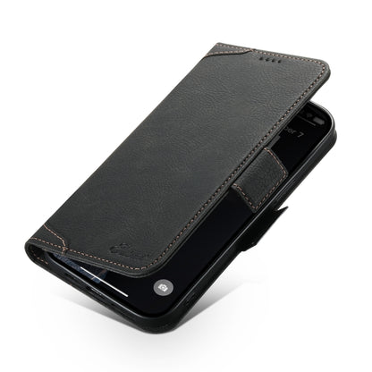 For iPhone 15 Plus SUTENI J07 Multifunctional Horizontal Flip Magsafe Leather Phone Case(Black) - iPhone 15 Plus Cases by Suteni | Online Shopping South Africa | PMC Jewellery | Buy Now Pay Later Mobicred