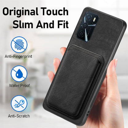 For OPPO A58 4G Retro Leather Card Bag Magnetic Phone Case(Black) - OPPO Cases by PMC Jewellery | Online Shopping South Africa | PMC Jewellery | Buy Now Pay Later Mobicred