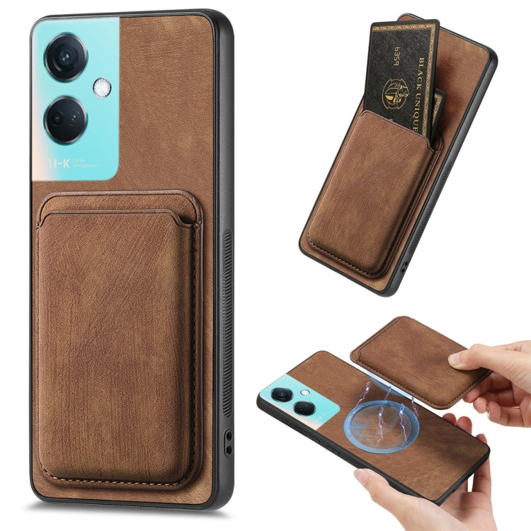 For OPPO K11 5G Retro Leather Card Bag Magnetic Phone Case(Brown) - OPPO Cases by PMC Jewellery | Online Shopping South Africa | PMC Jewellery | Buy Now Pay Later Mobicred