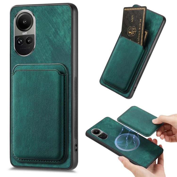 For OPPO Reno10 Global Retro Leather Card Bag Magnetic Phone Case(Green) - OPPO Cases by PMC Jewellery | Online Shopping South Africa | PMC Jewellery | Buy Now Pay Later Mobicred