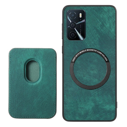 For OPPO A1 5G Retro Leather Card Bag Magnetic Phone Case(Green) - OPPO Cases by PMC Jewellery | Online Shopping South Africa | PMC Jewellery | Buy Now Pay Later Mobicred