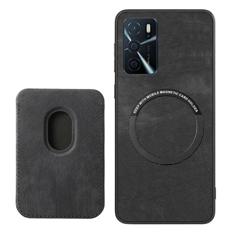 For OPPO A1 5G Retro Leather Card Bag Magnetic Phone Case(Black) - OPPO Cases by PMC Jewellery | Online Shopping South Africa | PMC Jewellery | Buy Now Pay Later Mobicred