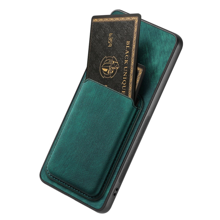 For OPPO A17K Retro Leather Card Bag Magnetic Phone Case(Green) - OPPO Cases by PMC TechLife | Online Shopping South Africa | PMC TechLife | Buy Now Pay Later Mobicred