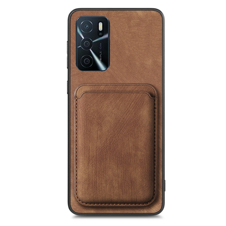 For OPPO A17 Retro Leather Card Bag Magnetic Phone Case(Brown) - OPPO Cases by PMC Jewellery | Online Shopping South Africa | PMC Jewellery | Buy Now Pay Later Mobicred