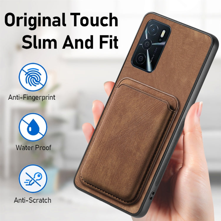 For OPPO A16K Retro Leather Card Bag Magnetic Phone Case(Brown) - OPPO Cases by PMC TechLife | Online Shopping South Africa | PMC TechLife | Buy Now Pay Later Mobicred