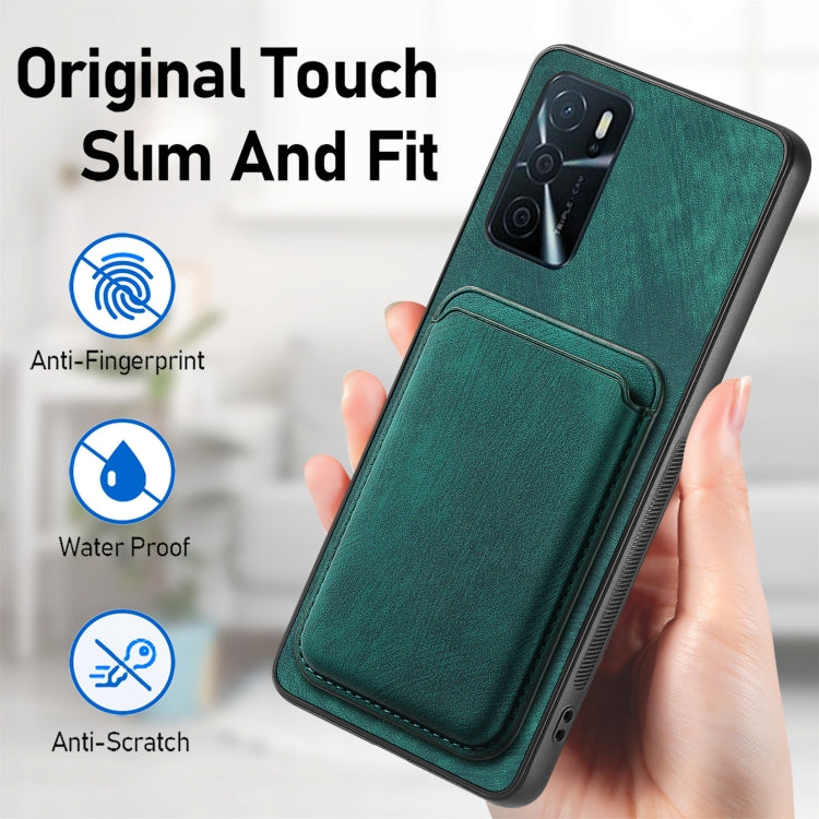 For OPPO A15 Retro Leather Card Bag Magnetic Phone Case(Green) - OPPO Cases by PMC TechLife | Online Shopping South Africa | PMC TechLife | Buy Now Pay Later Mobicred