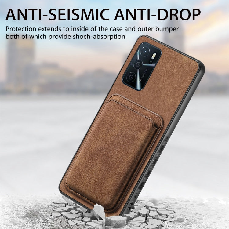 For OPPO A92S Retro Leather Card Bag Magnetic Phone Case(Brown) - OPPO Cases by PMC TechLife | Online Shopping South Africa | PMC TechLife | Buy Now Pay Later Mobicred