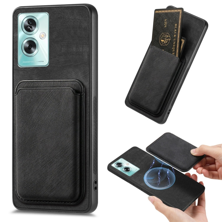For OPPO A79 5G Retro Leather Card Bag Magnetic Phone Case(Black) - OPPO Cases by PMC TechLife | Online Shopping South Africa | PMC TechLife | Buy Now Pay Later Mobicred