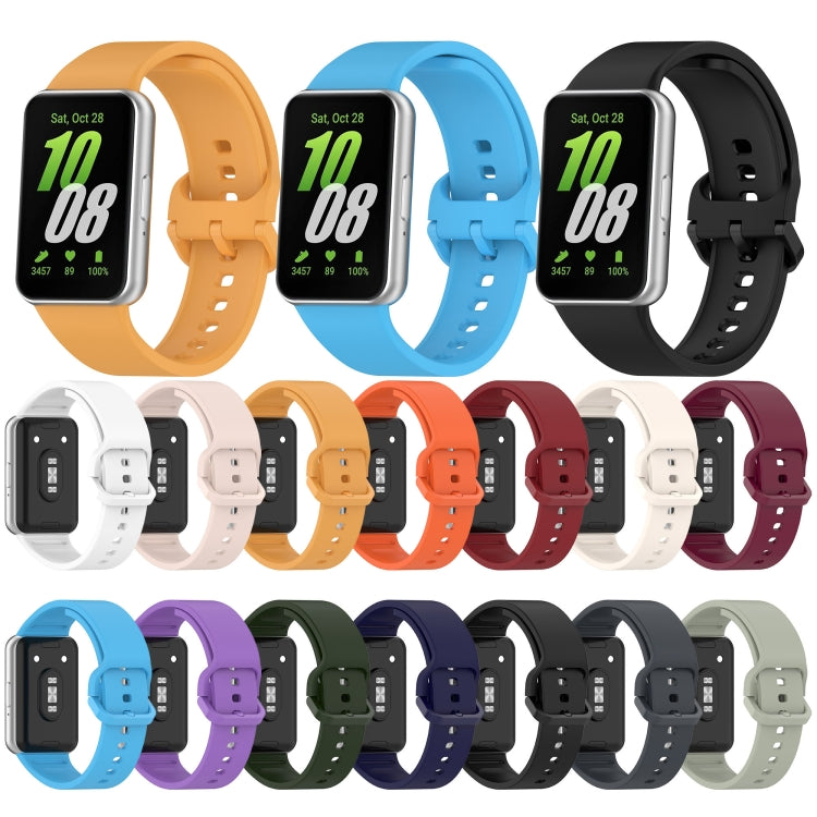 For Samsung Galaxy Fit 3 SM-R390 Solid Color Buckle Silicone Watch Band(White) - Watch Bands by PMC TechLife | Online Shopping South Africa | PMC TechLife