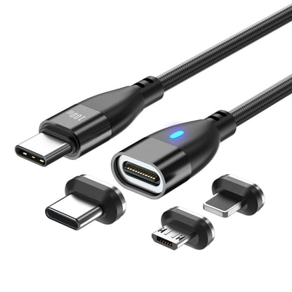 ENKAY 3 in 1 PD100W Type-C to Type-C / 8 Pin / Micro USB Magnetic Fast Charging Cable, Cable Length:1.8m(Black) - Charging Cable & Head by ENKAY | Online Shopping South Africa | PMC Jewellery | Buy Now Pay Later Mobicred