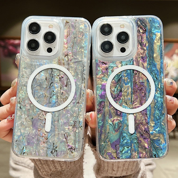 For iPhone 12 / 12 Pro Shell Texture Multicolor MagSafe TPU Phone Case(Purple) - iPhone 12 / 12 Pro Cases by PMC TechLife | Online Shopping South Africa | PMC TechLife