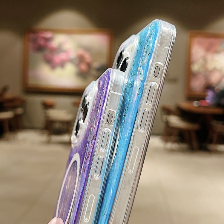 For iPhone 13 / 14 Shell Texture Multicolor MagSafe TPU Phone Case(Sky Blue) - iPhone 14 Cases by PMC TechLife | Online Shopping South Africa | PMC TechLife