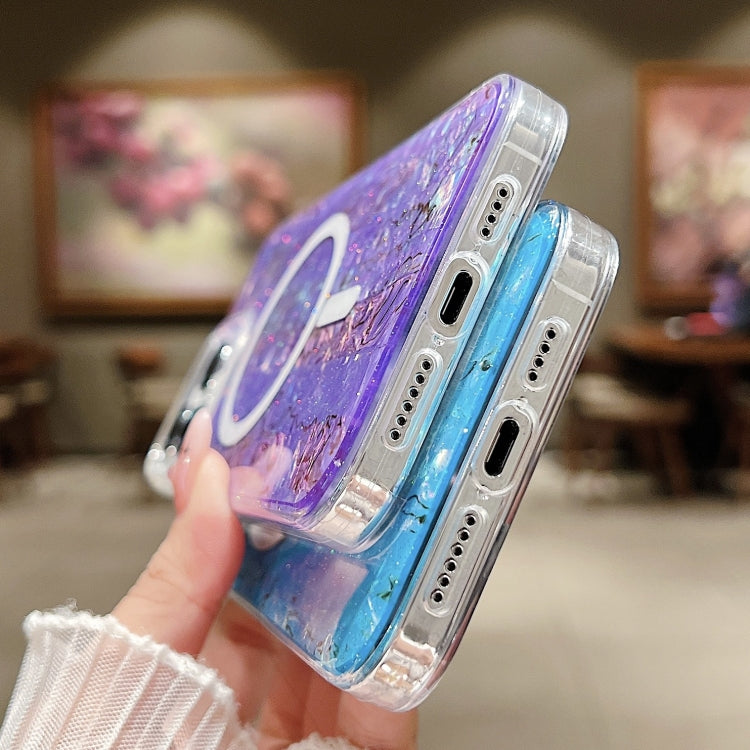 For iPhone 13 / 14 Shell Texture Multicolor MagSafe TPU Phone Case(Purple) - iPhone 14 Cases by PMC TechLife | Online Shopping South Africa | PMC TechLife