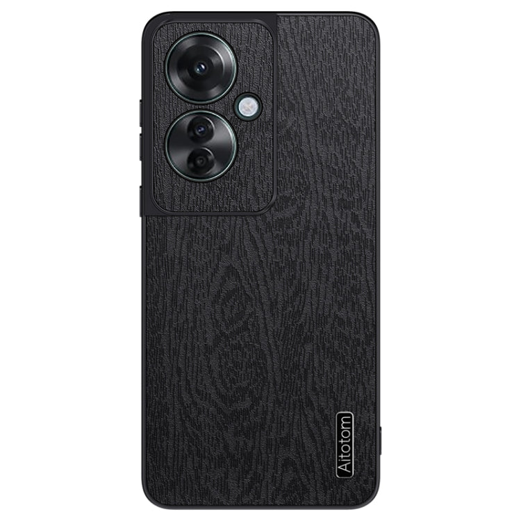 For OPPO Reno11 F Tree Bark Leather Shockproof Phone Case(Black) - Reno11 F Cases by PMC TechLife | Online Shopping South Africa | PMC TechLife | Buy Now Pay Later Mobicred