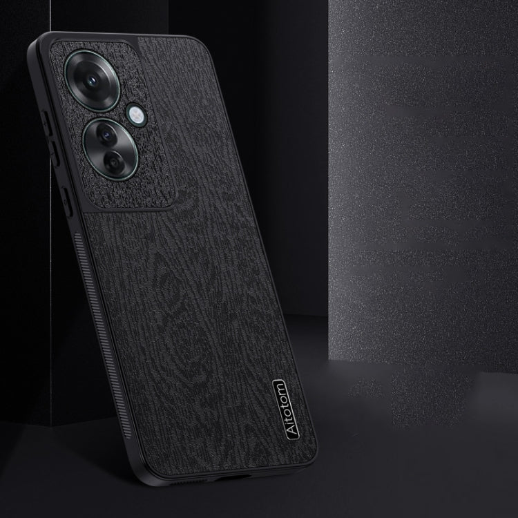 For OPPO Reno11 F Tree Bark Leather Shockproof Phone Case(Black) - Reno11 F Cases by PMC TechLife | Online Shopping South Africa | PMC TechLife | Buy Now Pay Later Mobicred