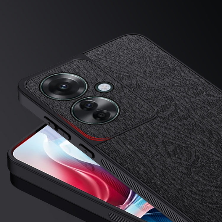 For OPPO Reno11 F Tree Bark Leather Shockproof Phone Case(Black) - Reno11 F Cases by PMC TechLife | Online Shopping South Africa | PMC TechLife | Buy Now Pay Later Mobicred