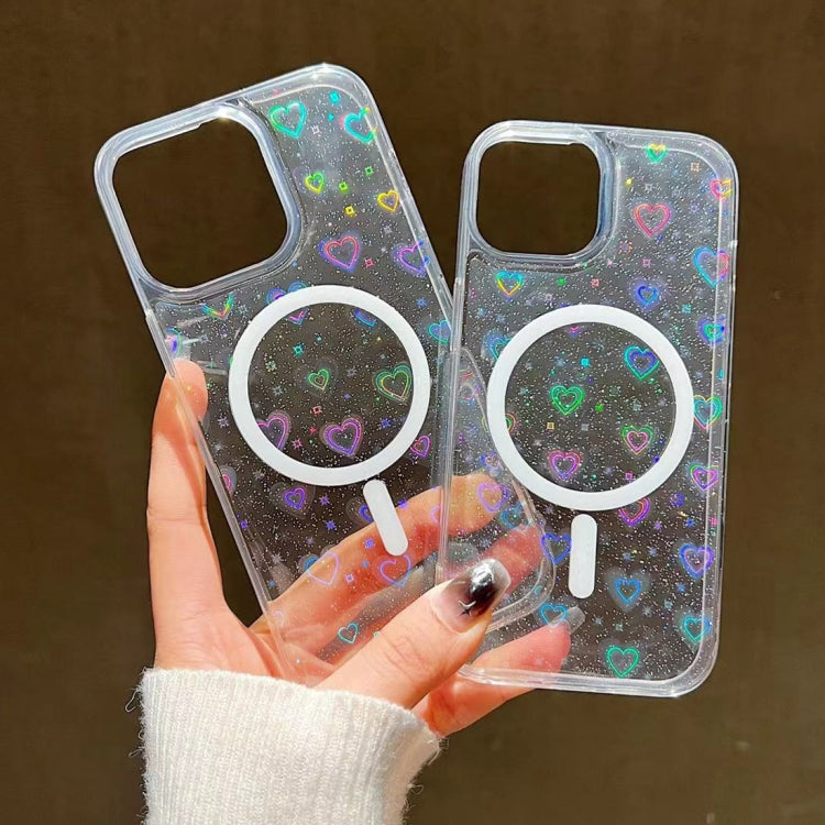 For iPhone 14 Pro Max Laser Love MagSafe TPU Phone Case(Transparent) - free shipping - PMC TechLife - Order now!