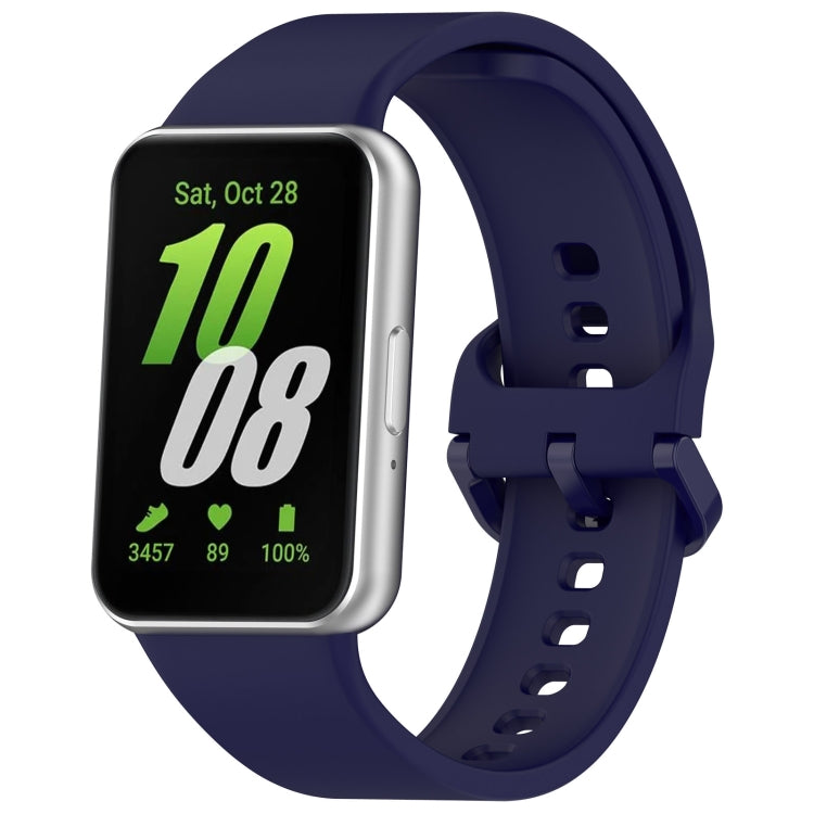 For Samsung Galaxy Fit 3 Solid Color Colorful Buckle Silicone Watch Band(Dark Blue) - Watch Bands by PMC TechLife | Online Shopping South Africa | PMC TechLife