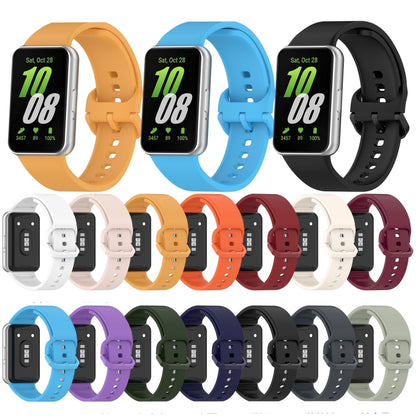 For Samsung Galaxy Fit 3 Solid Color Colorful Buckle Silicone Watch Band(Black) - Watch Bands by PMC Jewellery | Online Shopping South Africa | PMC Jewellery