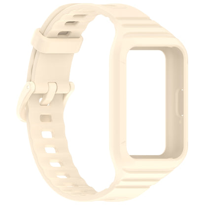 For Samsung Galaxy Fit 3 Integrated TPU Watch Band(Beige) - Watch Bands by PMC Jewellery | Online Shopping South Africa | PMC Jewellery