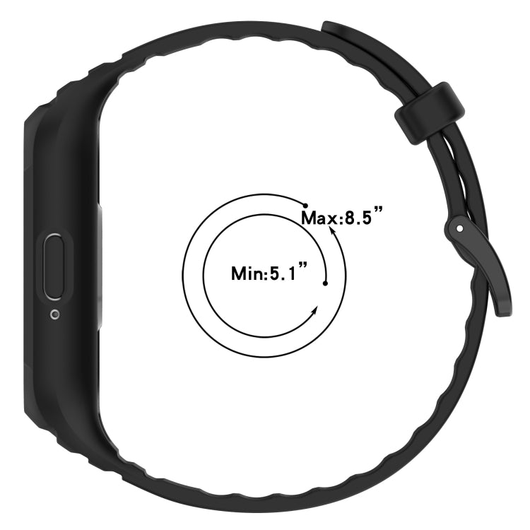 For Samsung Galaxy Fit 3 Integrated TPU Watch Band(Black) - Watch Bands by PMC TechLife | Online Shopping South Africa | PMC TechLife
