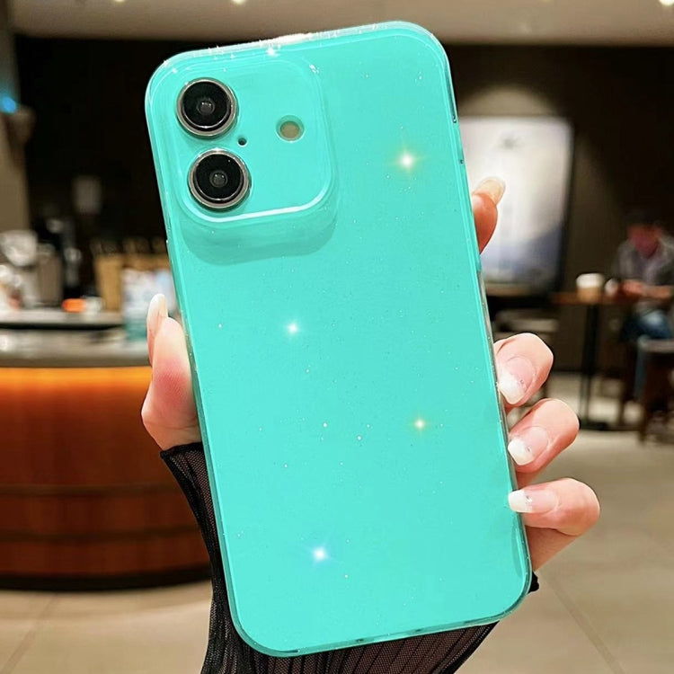 For iPhone 16 Jelly Glitter Solid Color TPU Phone Case(Green) - iPhone 16 Cases by PMC TechLife | Online Shopping South Africa | PMC TechLife | Buy Now Pay Later Mobicred