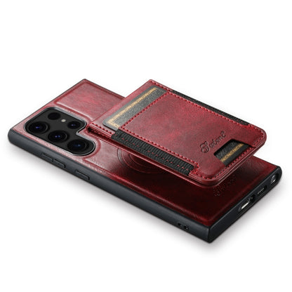 For Samsung Galaxy S23 Ultra 5G Suteni H17 Oil Eax Leather Detachable Wallet Phone Case(Red) - Galaxy S23 Ultra 5G Cases by Suteni | Online Shopping South Africa | PMC Jewellery | Buy Now Pay Later Mobicred