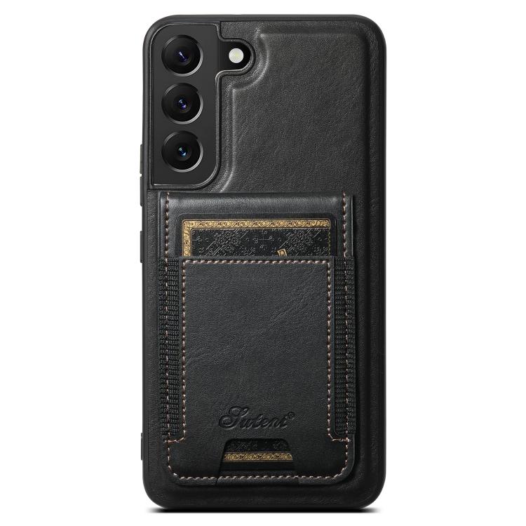 For Samsung Galaxy S25+ 5G Suteni H17 Oil Eax Leather MagSafe Detachable Wallet Phone Case(Black) - Galaxy S25+ 5G Cases by Suteni | Online Shopping South Africa | PMC Jewellery | Buy Now Pay Later Mobicred