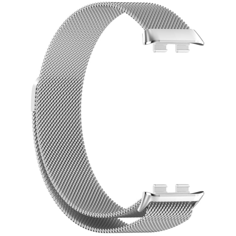 For Honor Band 9 Milan Magnetic Steel Mesh Watch Band(Silver) - Watch Bands by PMC Jewellery | Online Shopping South Africa | PMC Jewellery