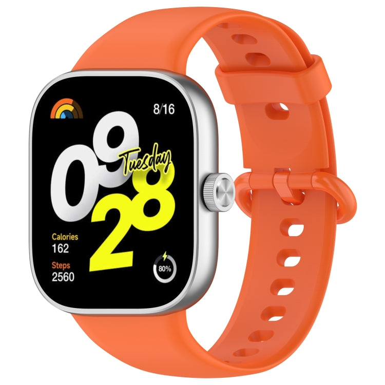 For Redmi Watch 4 Solid Color Colorful Buckle Silicone Watch Band(Orange) - Watch Bands by PMC TechLife | Online Shopping South Africa | PMC TechLife