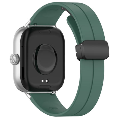 For Xiaomi  Mi Band 8 Pro Groove Folding Magnetic Buckle Silicone Watch Band(Dark Green) - Watch Bands by PMC Jewellery | Online Shopping South Africa | PMC Jewellery