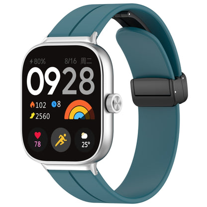 For Xiaomi  Mi Band 8 Pro Groove Folding Magnetic Buckle Silicone Watch Band(Cyan) - Watch Bands by PMC Jewellery | Online Shopping South Africa | PMC Jewellery