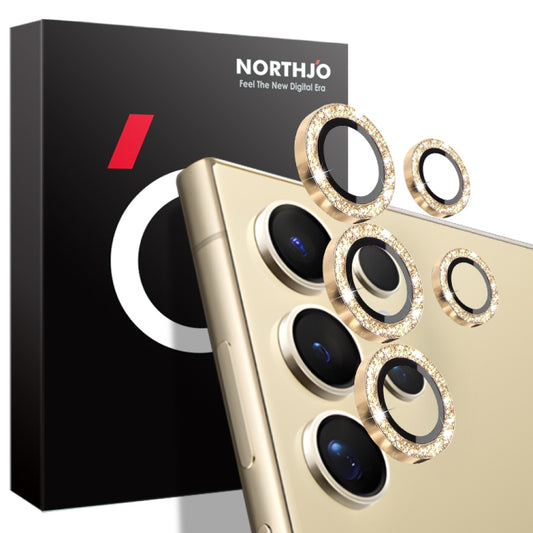 For Samsung Galaxy S24 Ultra 5G NORTHJO Camera Lens Bling Glitter Metal Ring Tempered Glass Film(Gold) - Galaxy S24 Ultra 5G Tempered Glass by NORTHJO | Online Shopping South Africa | PMC Jewellery | Buy Now Pay Later Mobicred