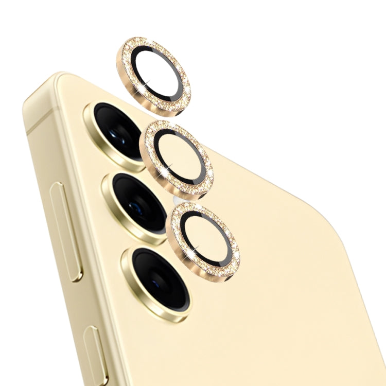 For Samsung Galaxy S24+ 5G NORTHJO Camera Lens Bling Glitter Metal Ring Tempered Glass Film(Gold) - Galaxy S24+ 5G Tempered Glass by NORTHJO | Online Shopping South Africa | PMC Jewellery | Buy Now Pay Later Mobicred