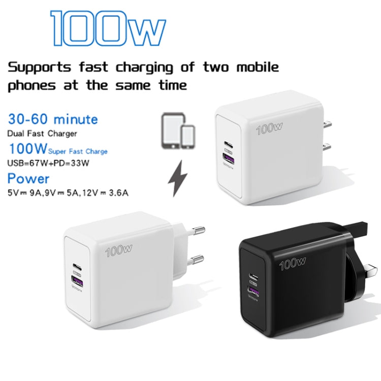 USB 67W / Type-C PD 33W Super fast Charging Full Protocol Mobile Phone Charger, EU Plug(White) - USB Charger by PMC TechLife | Online Shopping South Africa | PMC TechLife | Buy Now Pay Later Mobicred