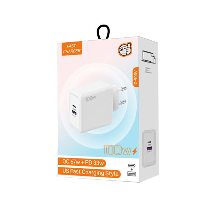 USB 67W / Type-C PD 33W Super fast Charging Full Protocol Mobile Phone Charger, EU Plug(White) - USB Charger by PMC TechLife | Online Shopping South Africa | PMC TechLife | Buy Now Pay Later Mobicred