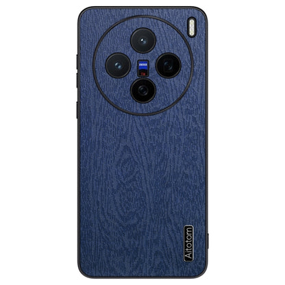 For vivo X200 Tree Bark Leather Shockproof Phone Case(Blue) - X200 Cases by PMC Jewellery | Online Shopping South Africa | PMC Jewellery | Buy Now Pay Later Mobicred