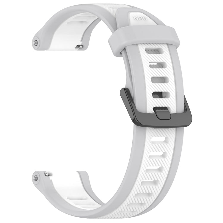 For Garmin Vivoactive 4 22mm Two Color Textured Silicone Watch Band(White+Grey) - Watch Bands by PMC Jewellery | Online Shopping South Africa | PMC Jewellery