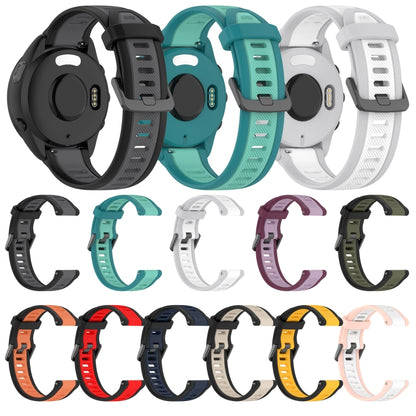 For Garmin Venu 2 22mm Two Color Textured Silicone Watch Band(Starlight + Black) - Watch Bands by PMC Jewellery | Online Shopping South Africa | PMC Jewellery