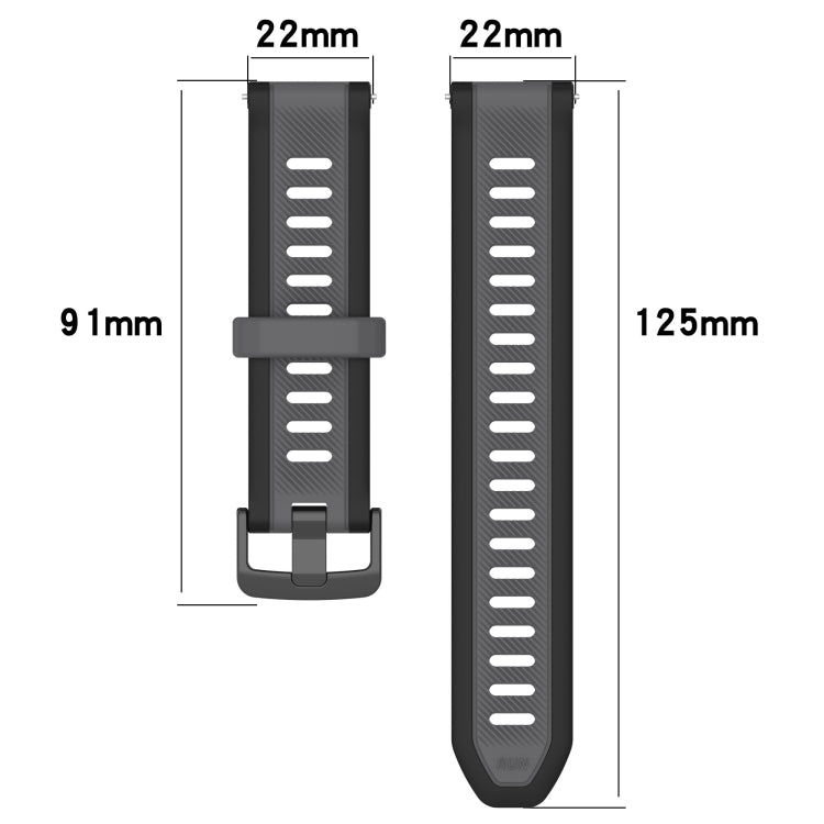 For Garmin Venu 3 22mm Two Color Textured Silicone Watch Band(White+Grey) - Watch Bands by PMC Jewellery | Online Shopping South Africa | PMC Jewellery