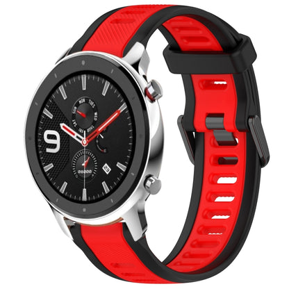 For Amazfit GTR 4 Pro 22mm Two-Color Textured Silicone Watch Band(Red+Black) - Watch Bands by PMC Jewellery | Online Shopping South Africa | PMC Jewellery