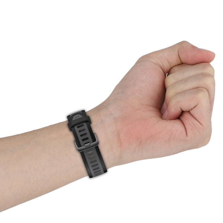 For Amazfit 3 22mm Two-Color Textured Silicone Watch Band(Grey+Black) - Watch Bands by PMC TechLife | Online Shopping South Africa | PMC TechLife