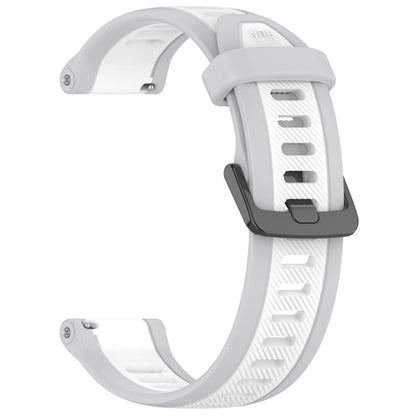 For Xiaomi MI Watch S1 22mm Two Color Textured Silicone Watch Band(White+Grey) - Watch Bands by PMC Jewellery | Online Shopping South Africa | PMC Jewellery