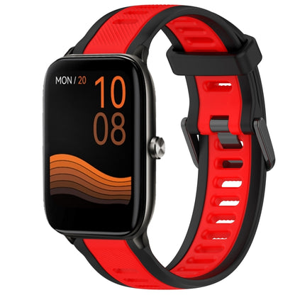 For Xiaomi Haylou GST LS09B 22mm Two Color Textured Silicone Watch Band(Red+Black) - Watch Bands by PMC Jewellery | Online Shopping South Africa | PMC Jewellery