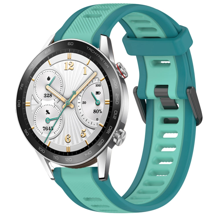 For Honor Watch GS 3i 22mm Two Color Textured Silicone Watch Band(Teal) - Watch Bands by PMC Jewellery | Online Shopping South Africa | PMC Jewellery