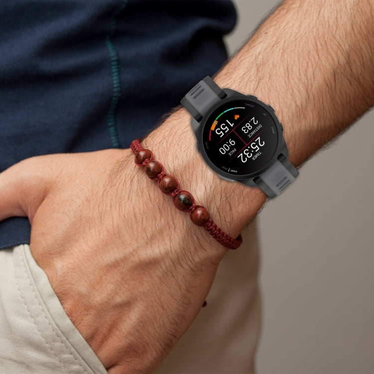 For Amazfit GTS 4 20mm Two-Color Textured Silicone Watch Band(Orange+Black) - Watch Bands by PMC TechLife | Online Shopping South Africa | PMC TechLife