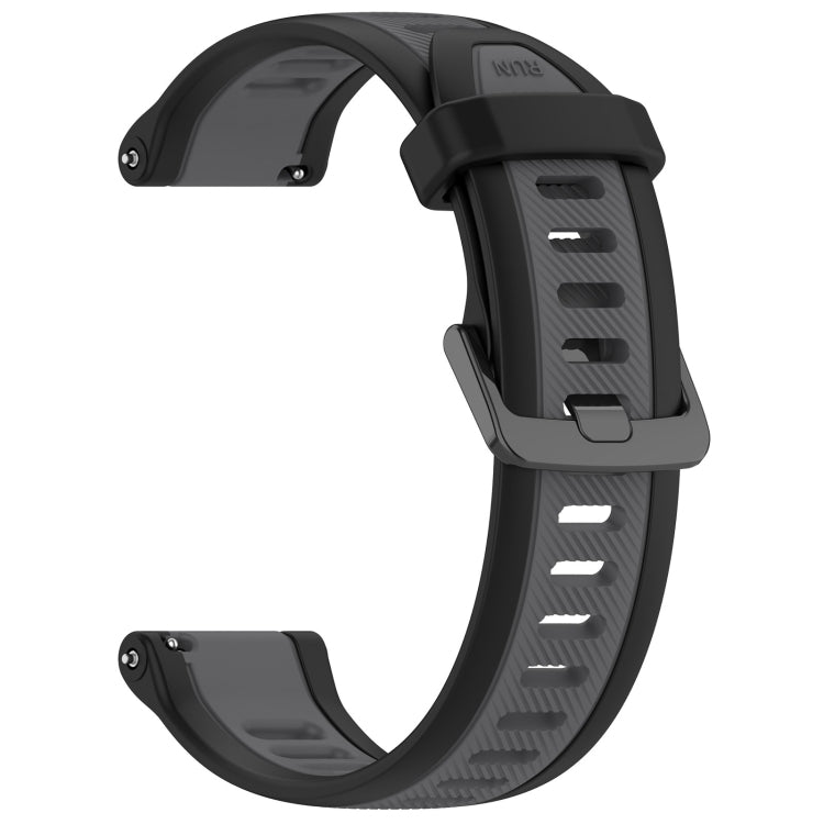 For Samsung Galaxy Watch 6 44mm 20mm Two Color Textured Silicone Watch Band(Grey+Black) - Watch Bands by PMC Jewellery | Online Shopping South Africa | PMC Jewellery