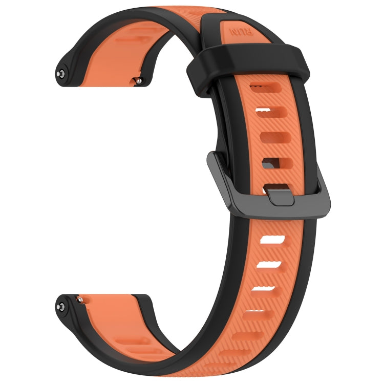For Garmin Forerunner 165 20mm Two Color Textured Silicone Watch Band(Orange+Black) - Watch Bands by PMC TechLife | Online Shopping South Africa | PMC TechLife