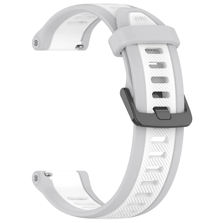 For Garmin Forerunner 165 20mm Two Color Textured Silicone Watch Band(White+Grey) - Watch Bands by PMC TechLife | Online Shopping South Africa | PMC TechLife